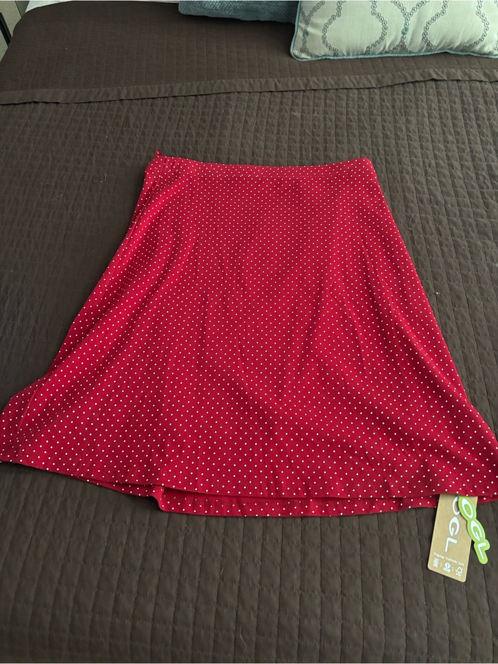 OGL Red Polka A-Line Skirt - Picture 2 of 4